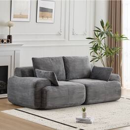 Boyel Living - Compressed Memory Foam Loveseat Sofa Bed - Gray