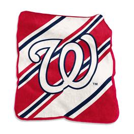 Logo Brands - Washington Nationals 50" x 60" Raschel Stripe Throw Blanket - Multicolor
