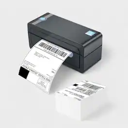 JADENS - 268BT High-Speed Thermal Label Printer – Bluetooth & USB, Ink-Free & BPA-Free, Includes 500 4x6 Shipping Labels - Black