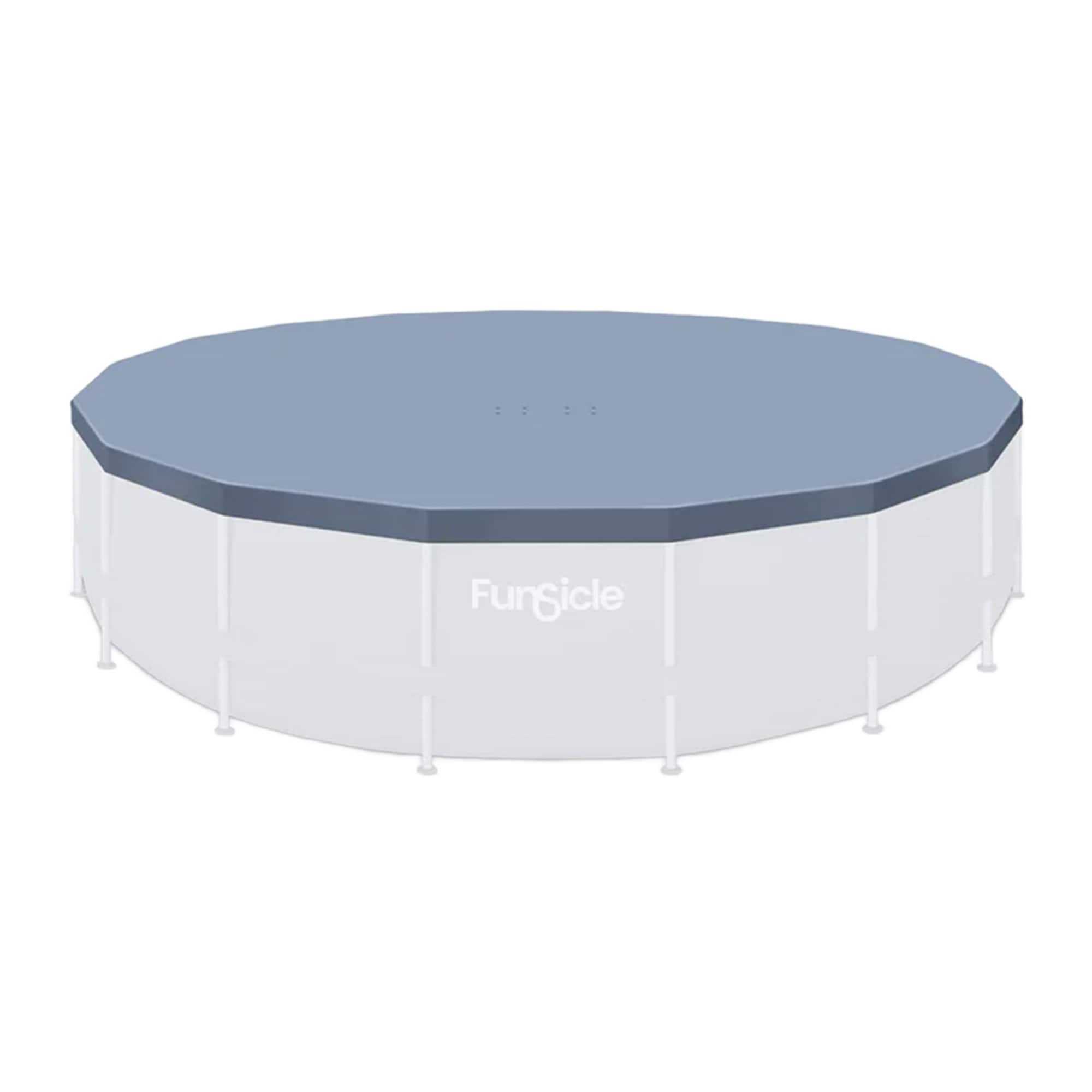 Funsicle - 18 Foot Durable Round Pool Cover for Oasis and Activity Pools, Gray