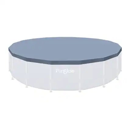 Front. Funsicle - Funsicle 18 Foot Durable Round Pool Cover for Oasis and Activity Pools, Gray.
