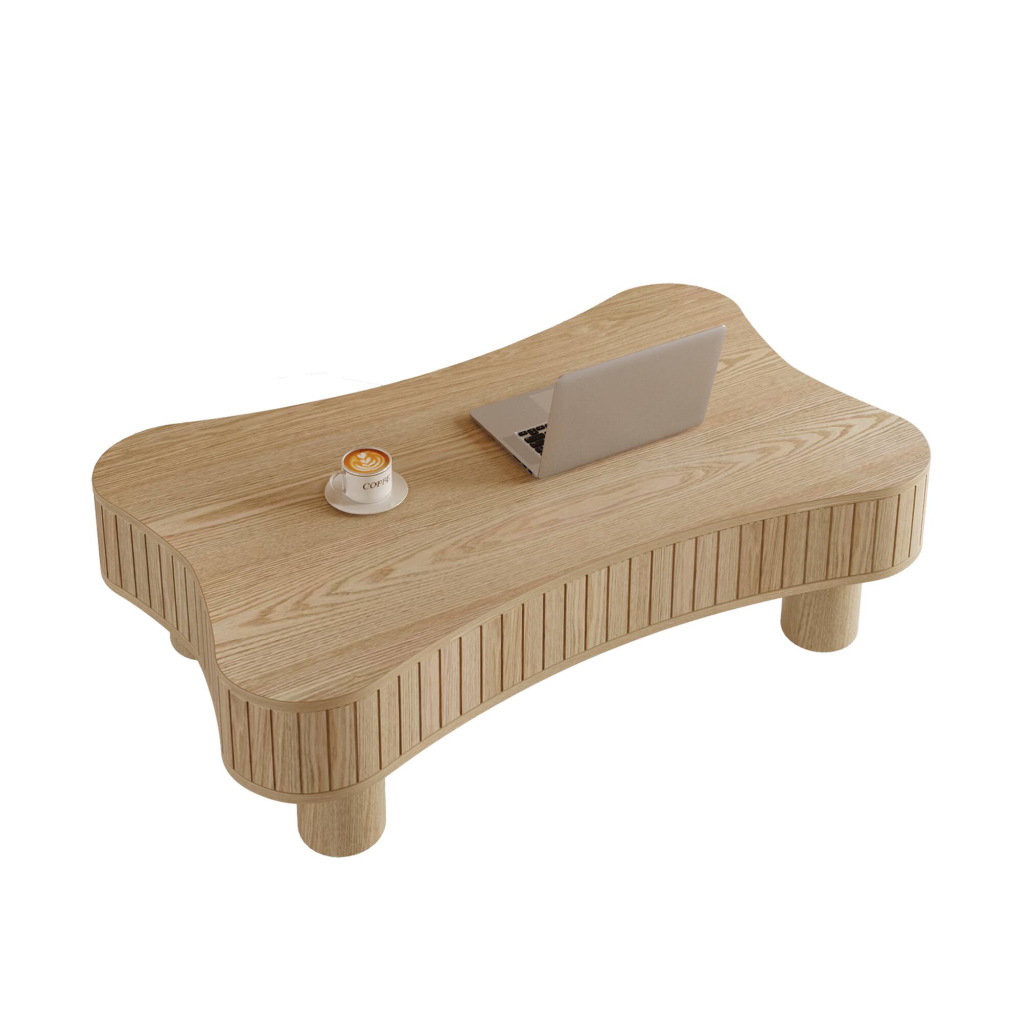 Alt View 7. GOODSILO - Functional Lift Top Coffee Table with Hidden Storage and Silent Hydraulic Mechanism for Living Room Spaces - Natural Wood.