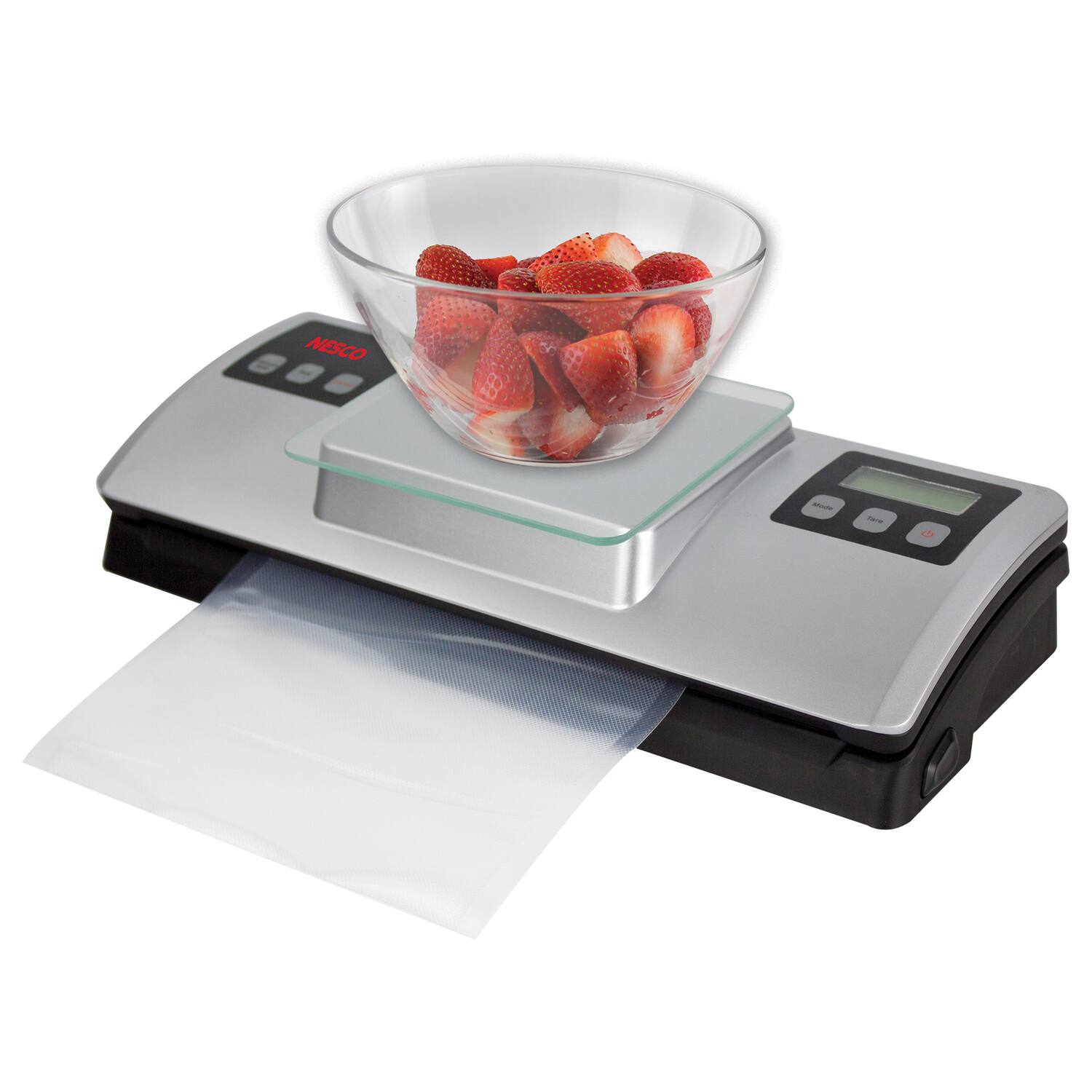 Back. Nesco - 120-Watt Deluxe Vacuum Sealer with Digital Scale - Silver.