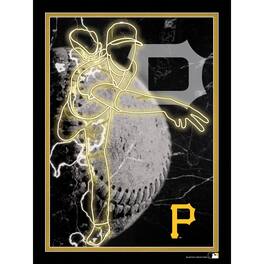 Fan Creations - Pittsburgh Pirates 12'' x 16'' Framed Neon Player Print - Black