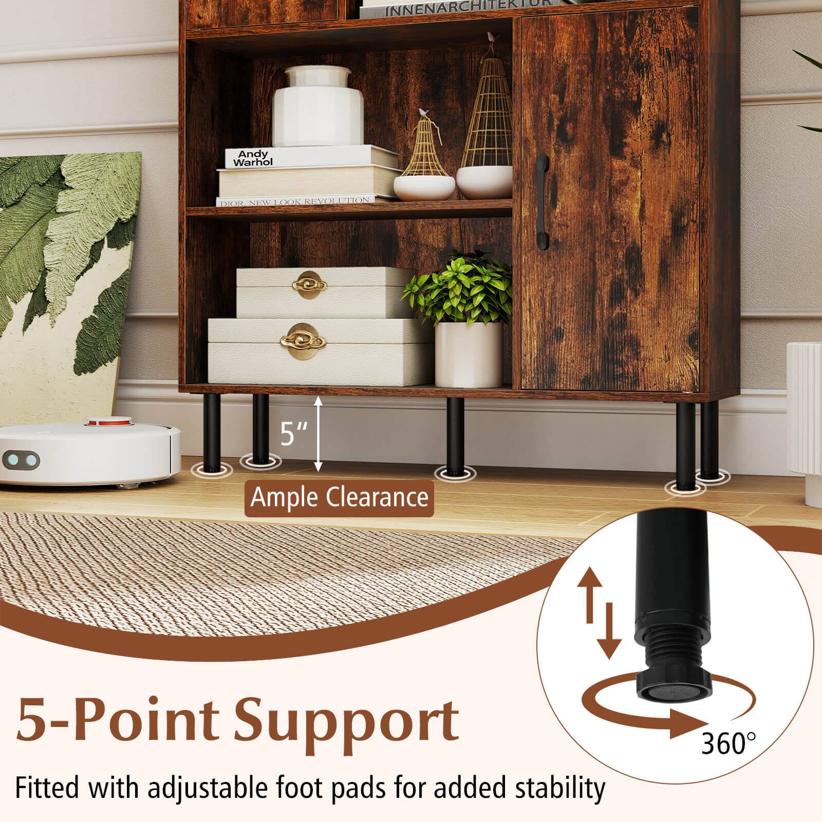 INNENARCHITECTUR

Andy Warhol

Ample Clearance 5"  
5-Point Support  
Fitted with adjustable foot pads for added stability  
360°