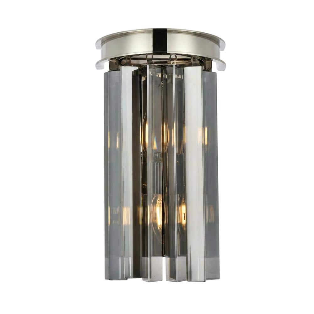Urban Classic - Sydney 2 light Wall Sconce Silver Shade (Grey) Royal Cut Crystal - Polished Nickel price history on PriceWatchPro