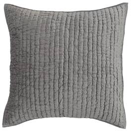 Manhattan Lane - Lipa 26 Inch Square Handmade Euro Pillow Sham with Rayon Velvet - Gray
