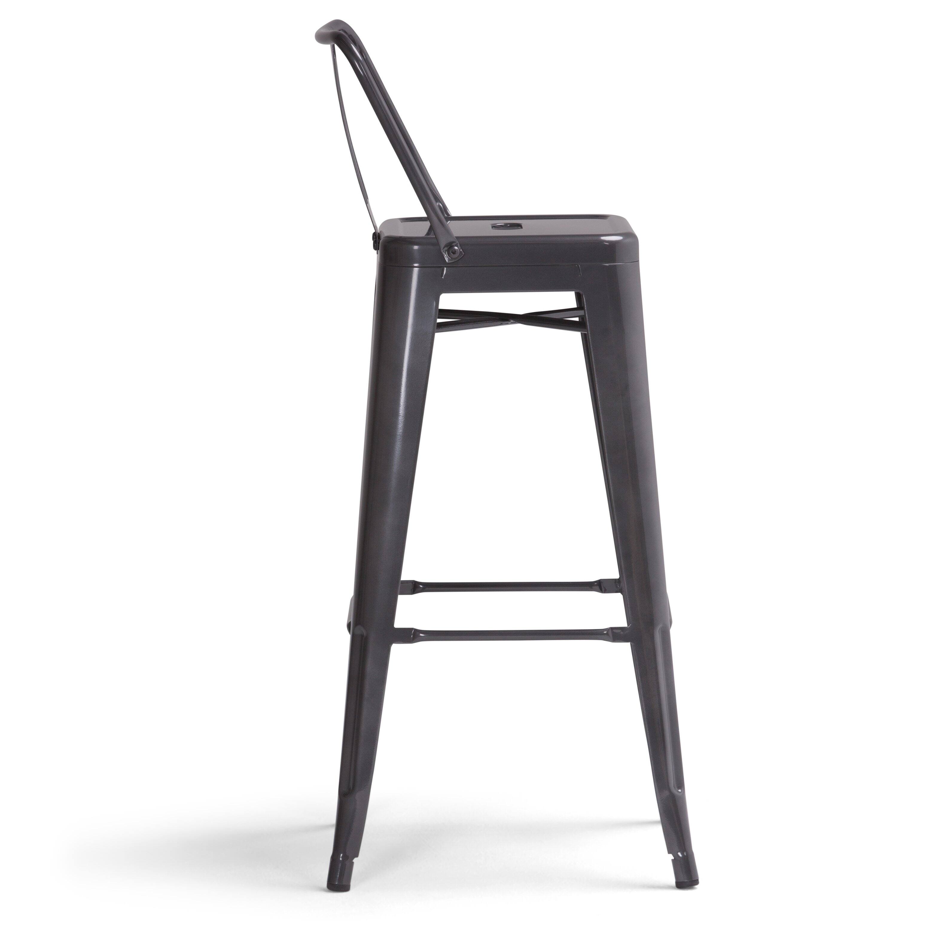 Alt View 11. Simpli Home - Rayne 30 inch Metal Bar Stool (Set of 2) - Grey.