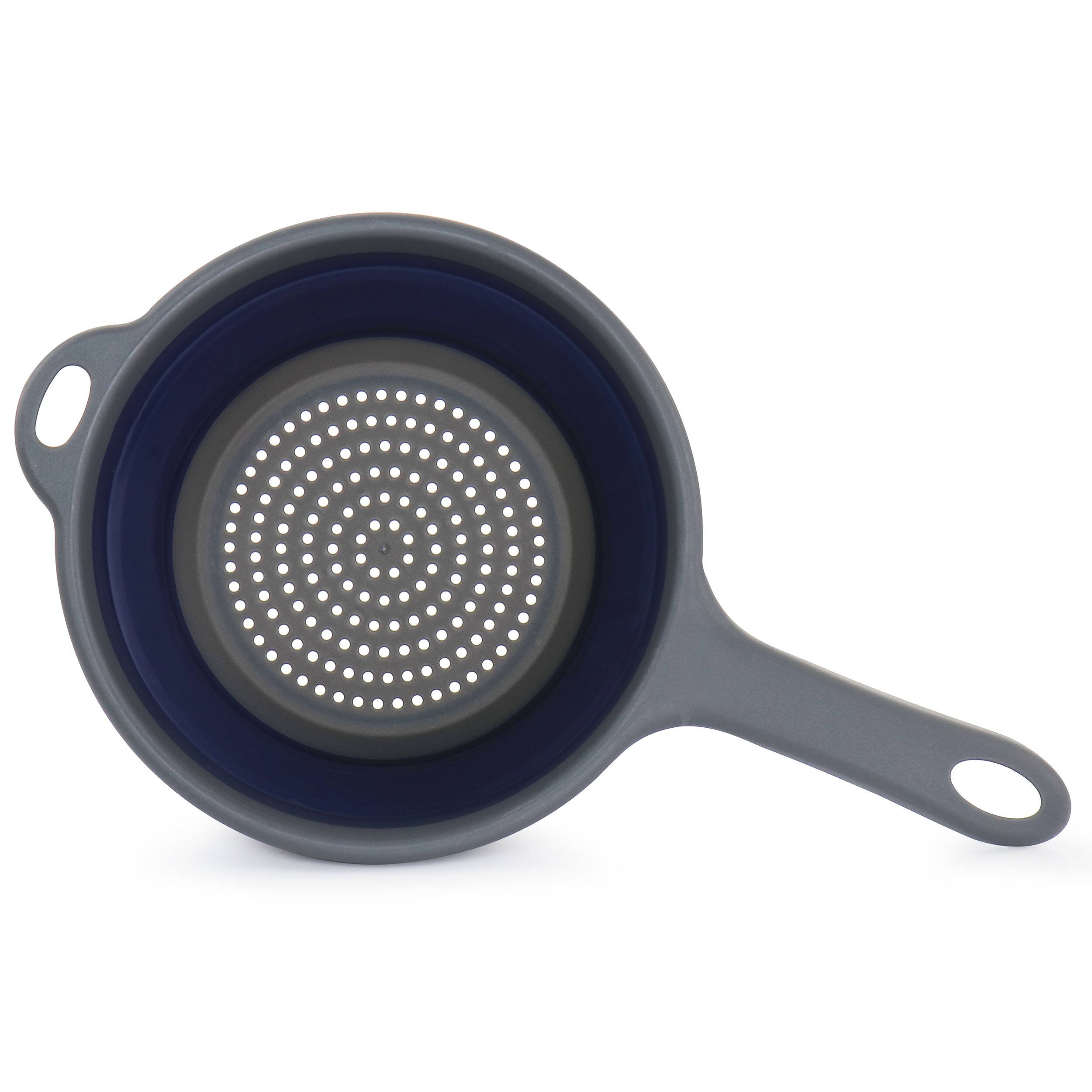 Alt View 2. Oster - Oster Bluemarine Collapsible Polypropylene Colander with Handle in Navy - Blue.