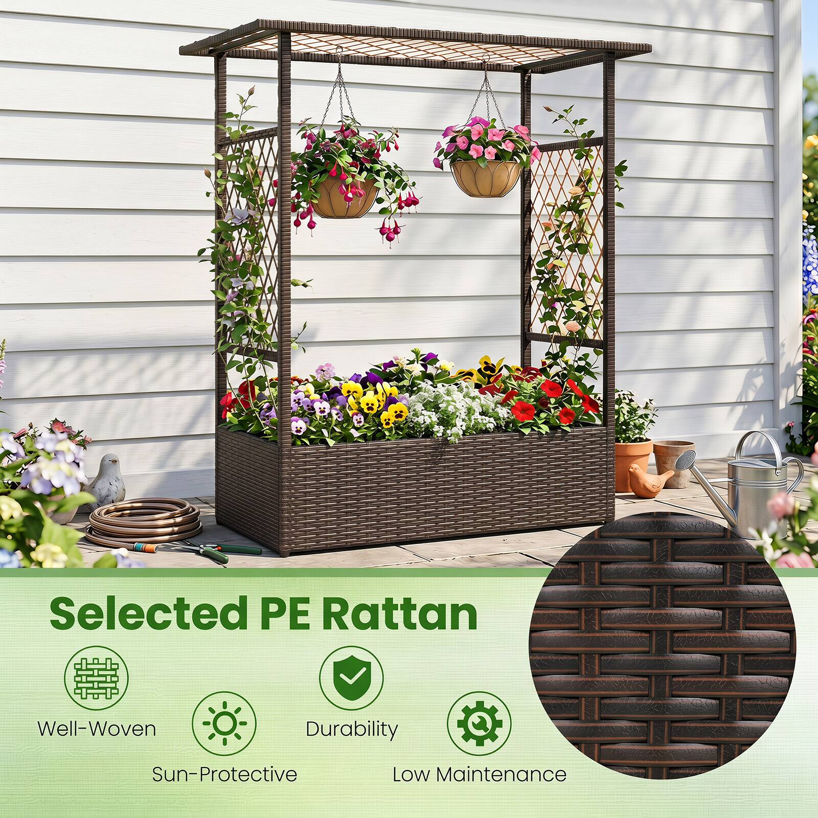 Selected PE Rattan  
Well-Woven  
Durability  
Sun-Protective  
Low Maintenance