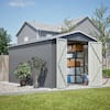 Front. Loheer - Loheer 8x12 FT Metal Outdoor Storage Shed Lockable Backyard Garden Tool Storage House Galvanized Steel Grey.