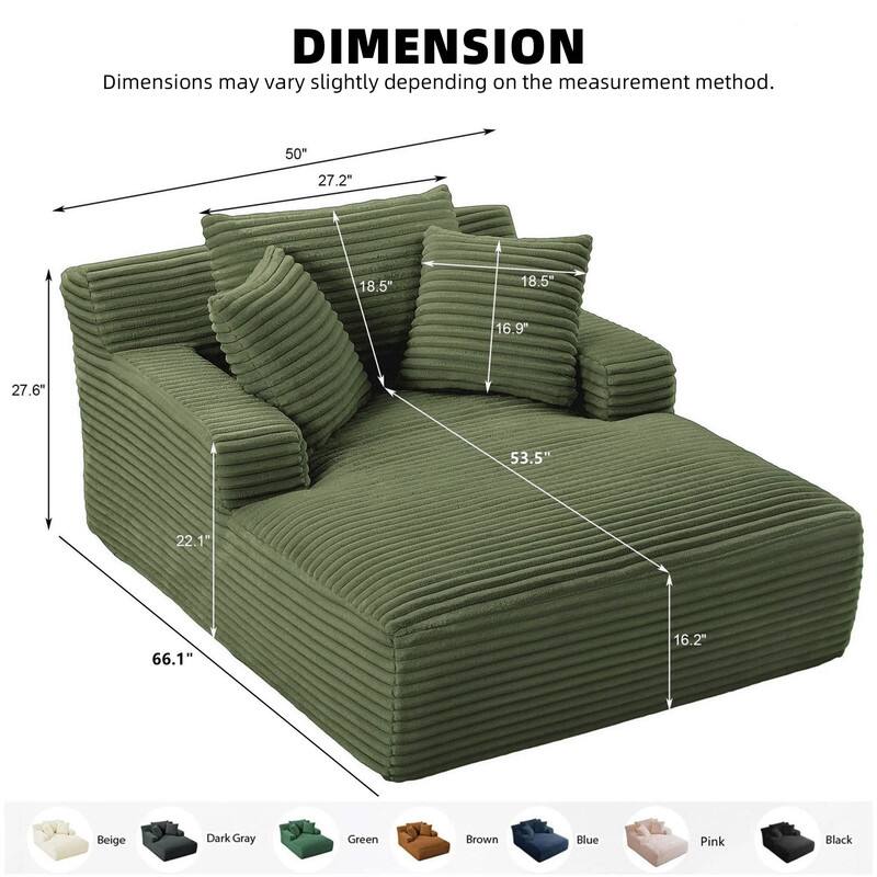 DIMENSION  
Dimensions may vary slightly depending on the measurement method.  

50"  
27.2"  
18.5"  
18.5"  
16.9"  
27.6"  
53.5"  
22.1"  
66.1"  
16.2"  

Beige  
Dark Gray  
Green  
Brown  
Blue  
Pink  
Black