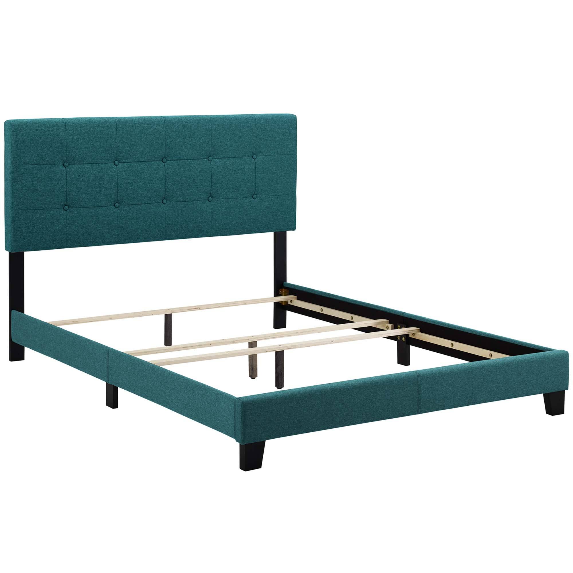 Back. Modway - Celine Channel Tufted Performance Velvet Full Bed - Blue.