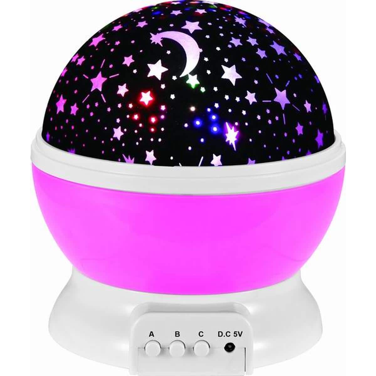 JuzToys - Night Light for Kids, Light Projector Starry Skies LED Lights, LED Lamp for Bedrooms and Offices - Pink