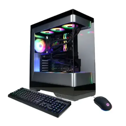 Front. CyberPowerPC - Gamer Supreme Gaming Desktop - AMD Ryzen 7 9800X3D - 32GB Memory - NVIDIA GeForce RTX 5070 Ti 16GB - 2TB PCIe 4.0 SSD - Black.