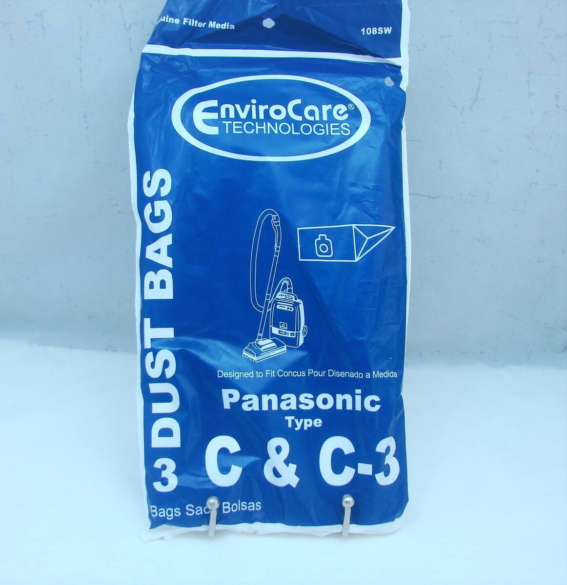 EnviroCare TECHNOLOGIES  
3D DUST BAGS  
Designed to Fit Concus Pour Disenado a Medida  
Panasonic Type 3 C & C-3 Bags  
Bags Sac Bolsas