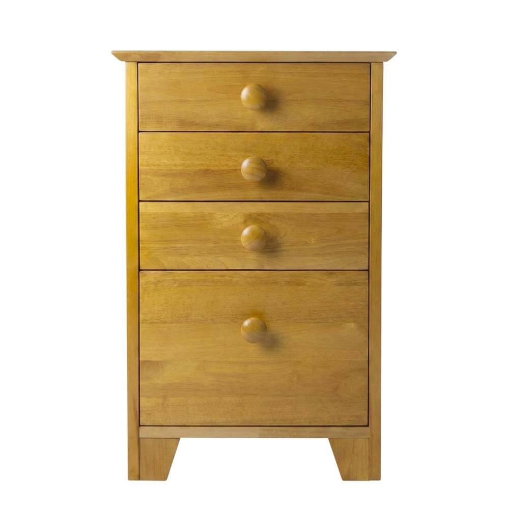 Left. FurniFact - Honey finish filing cabinet with transitional style and solid wood construction - Honey.