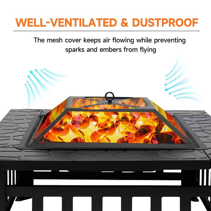 WELL-VENTILATED & DUSTPROOF
The mesh cover keeps air flowing while preventing sparks and embers from flying