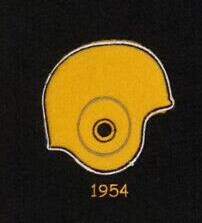 Alt View 1. Winning Streak Sports - Pittsburgh Football Steelers - Featuring Logos from 1954, 1960, 1962 & 1977 on a 22x14 Wool Blend Wall Hanging Banner - Multi.