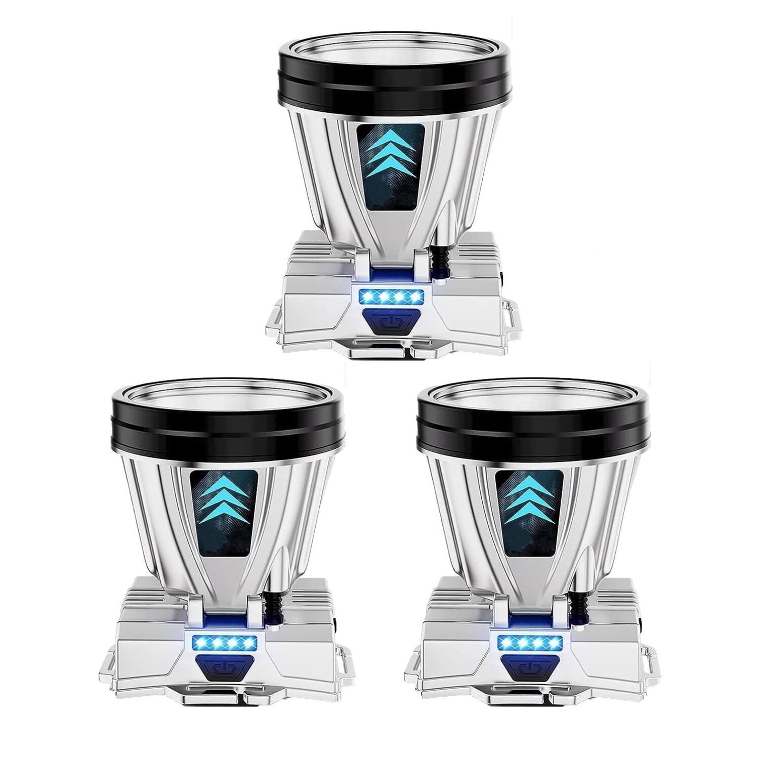 Front. Stock Preferred - 3PCS Super Bright Rechargeable LED Headlamp.