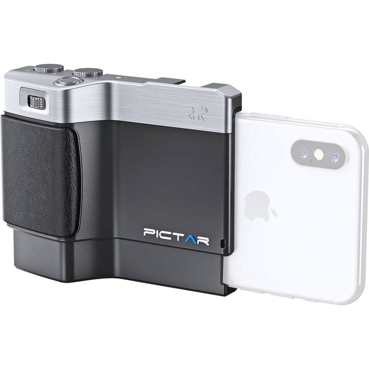 Front. Pictar - Pictar Smart Grip for Smartphones, Black.