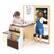 Alt View 20. Costway - Kids Art Center Wooden Table Bench Set Adjustable Double-Sided Easel Storage - Coffee.