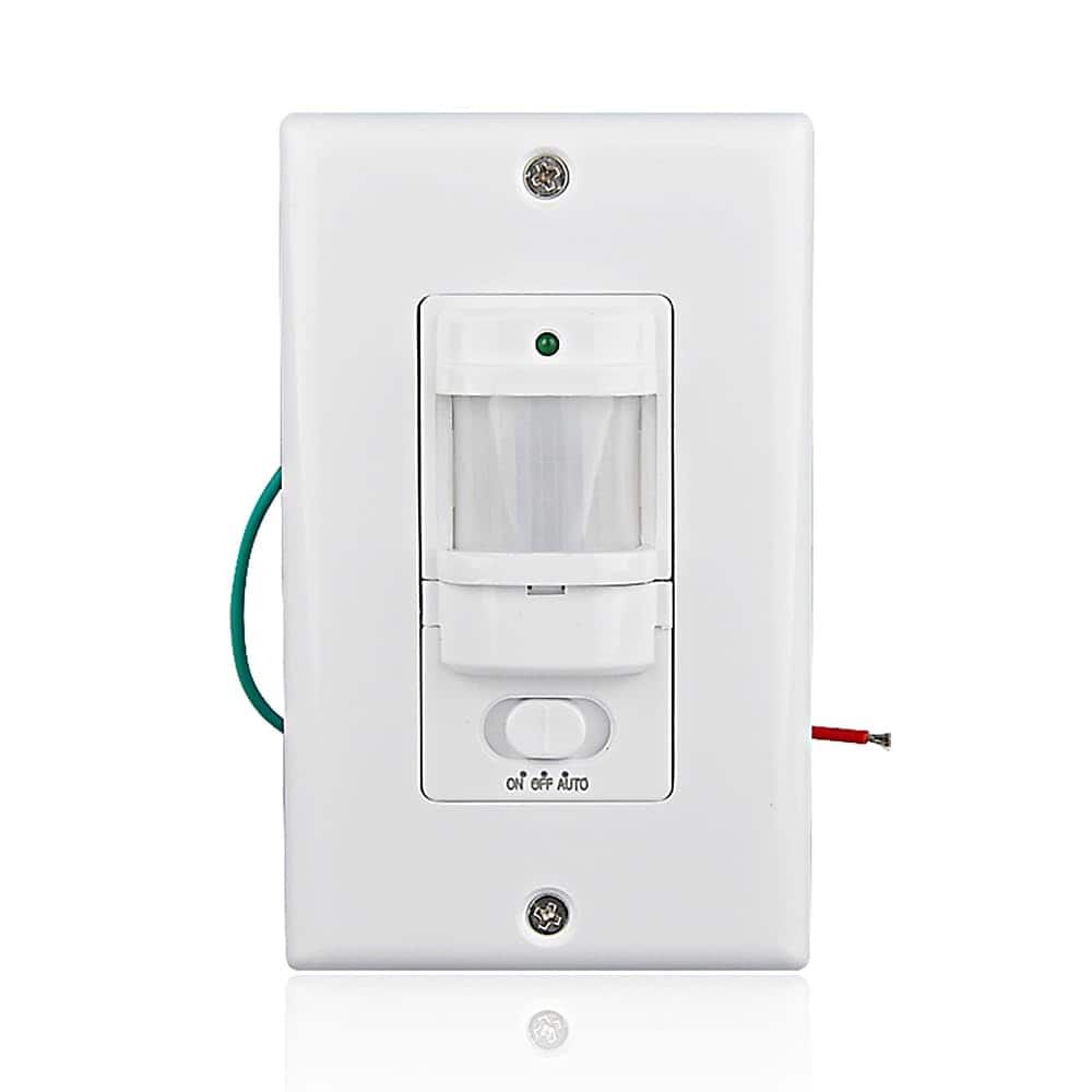 ACJPR - Motion Sensor Light Switch – 180° Occupancy, Single-Pole, Neutral Required - White