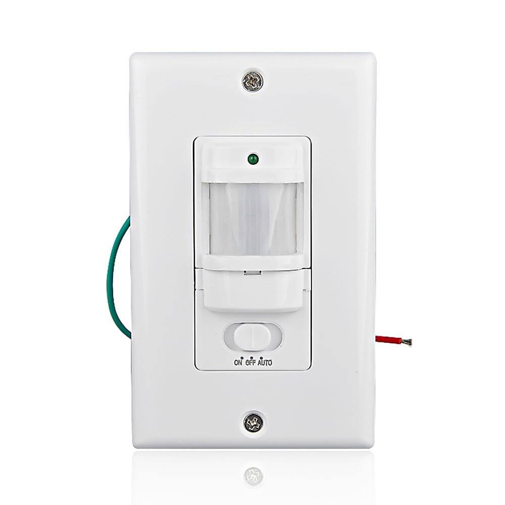 Front. ACJPR - Motion Sensor Light Switch – 180° Occupancy, Single-Pole, Neutral Required, White - White.