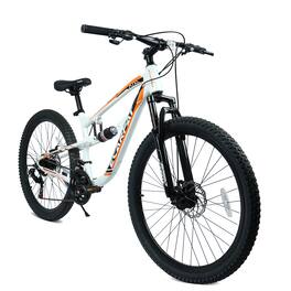 Anysun - 26" Full Suspension Mountain Bike - 21 Speeds, Steel Frame, Alloy Rims & Disc Brakes for All Terrains, Men & Women - Orange