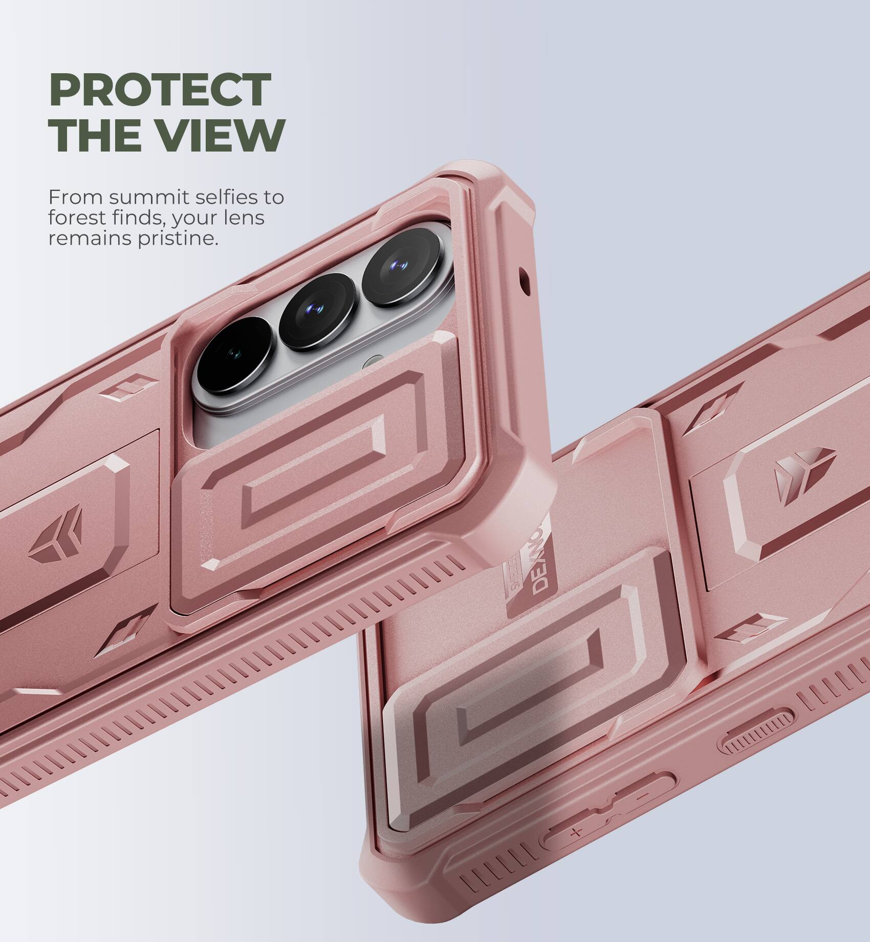 PROTECT THE VIEW  
From summit selfies to forest finds, your lens remains pristine.  
J DEXNO