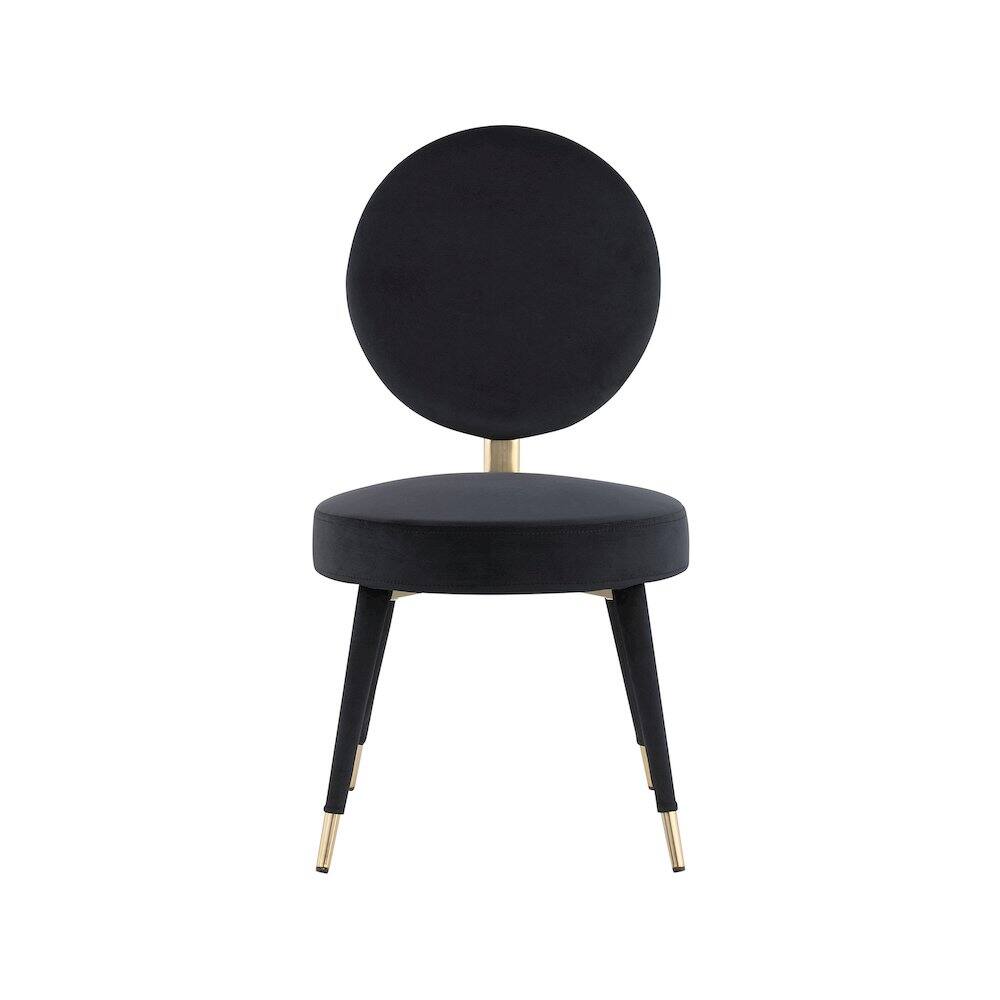 Alt View 2. Meridian Furniture - Brandy Black Velvet Dining Chair, Set of 2 - Black.