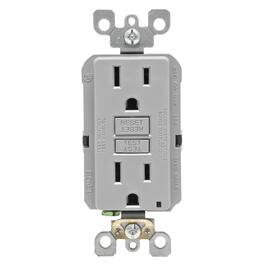 Leviton - SmartlockPro 15 amps 125 V GFCI Outlet 5-15R 1 pk - Gray