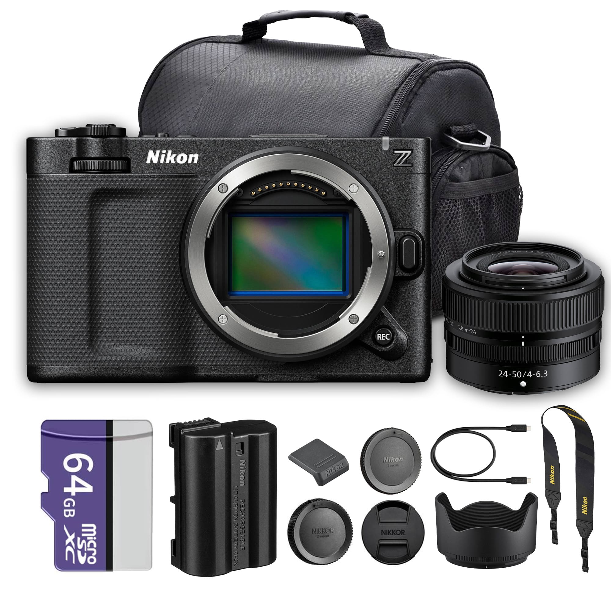 Nikon - ZR Cinema Camera with 24-50mm f/4-6.3 Lens Kit + Camera Bag + 64GB Memory Card - Black