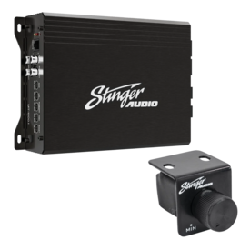 Stinger - 1000W Class D Monoblock Car Amplifier with Bass Boost, Subsonic Filter and Remote Control - Black