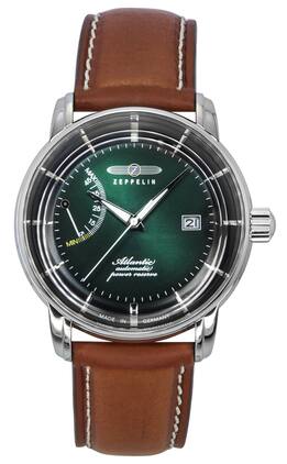 Zeppelin - Atlantic Leather Strap Dark Dial Automatic 84624 Men's Watch - Green