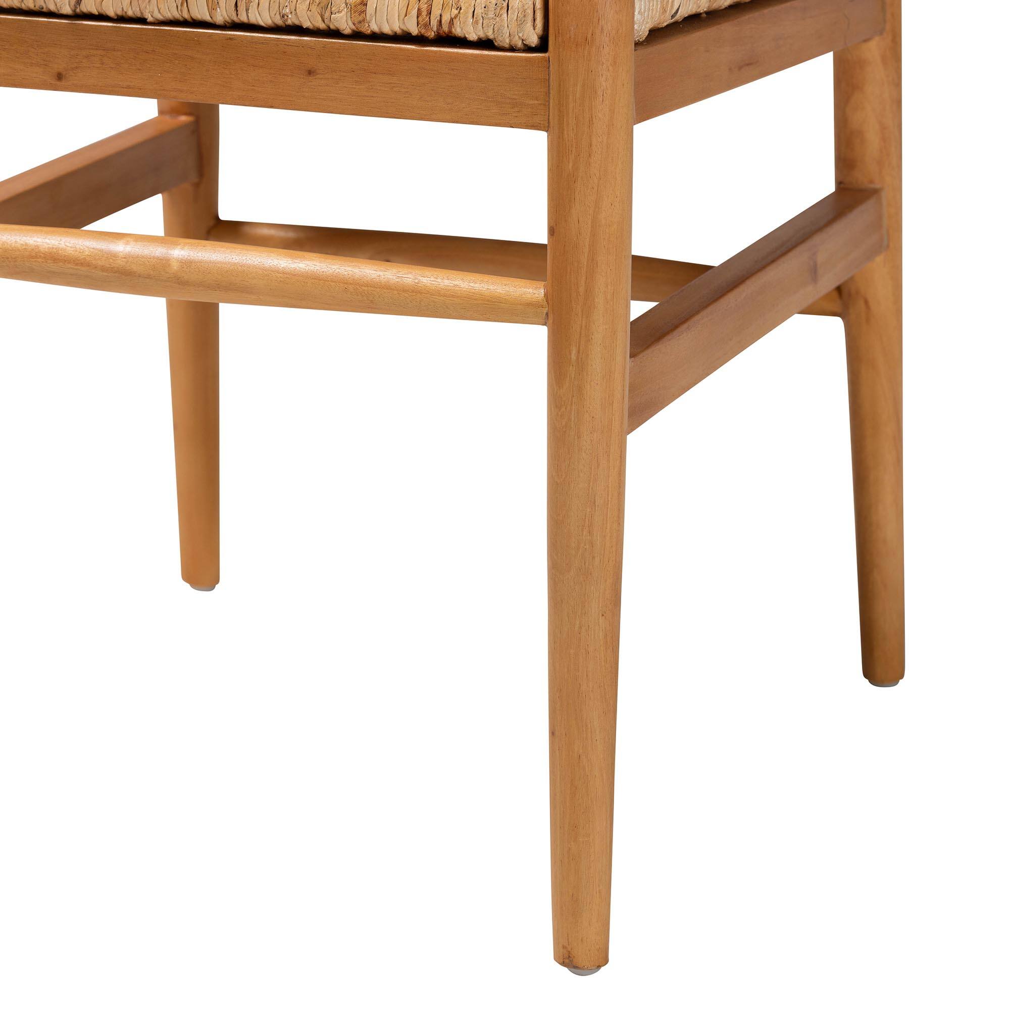 Alt View 2. bali & pari - Fika Dining Chair with Woven Seagrass Seat - Handwoven Wicker Armchair with Wishbone Backrest, Boho Coastal Seating - Honey/Natural Brown.