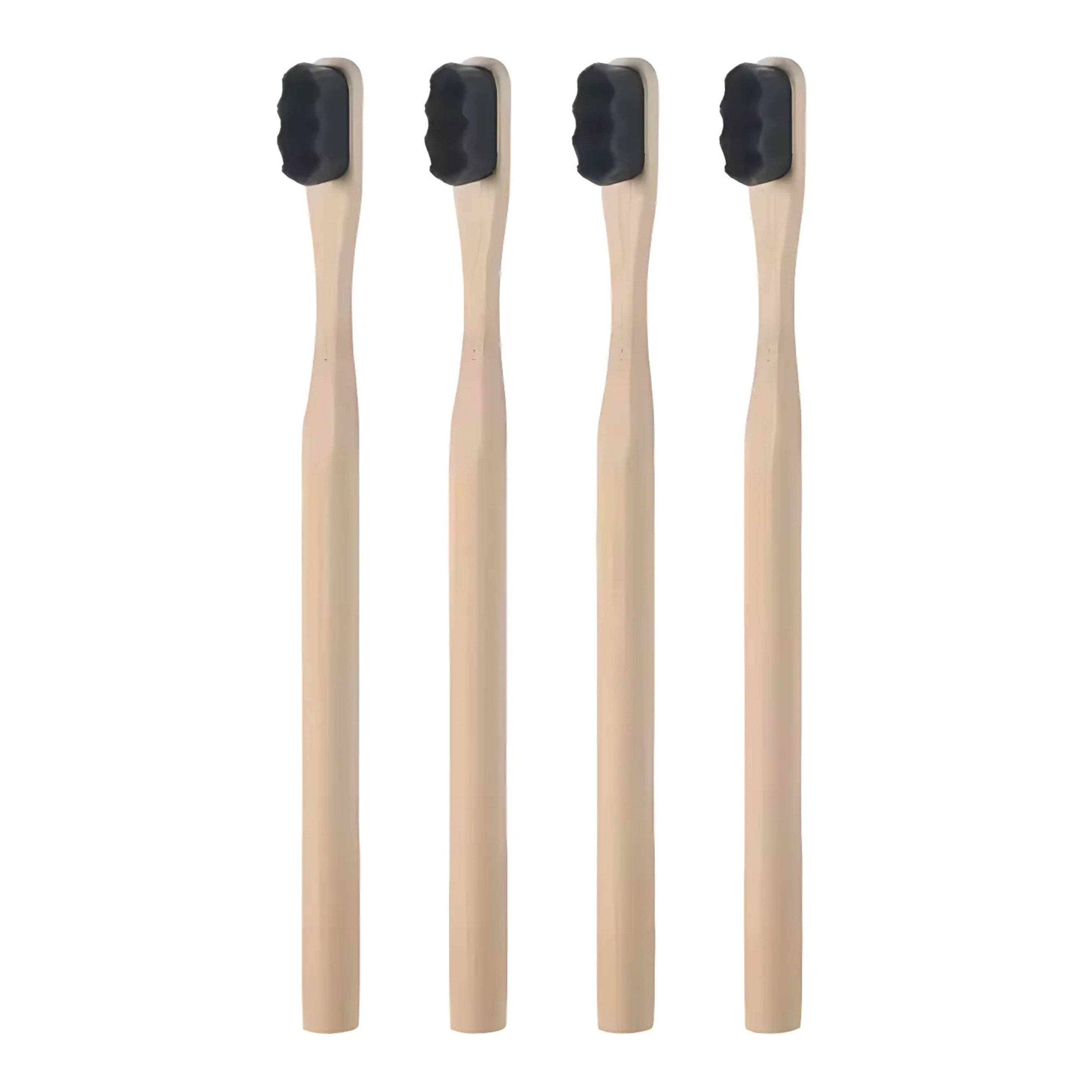 Kitcheniva - 4 Pack Premium Natural Bamboo Toothbrush with Soft Bristles – Eco-Friendly & Biodegradable