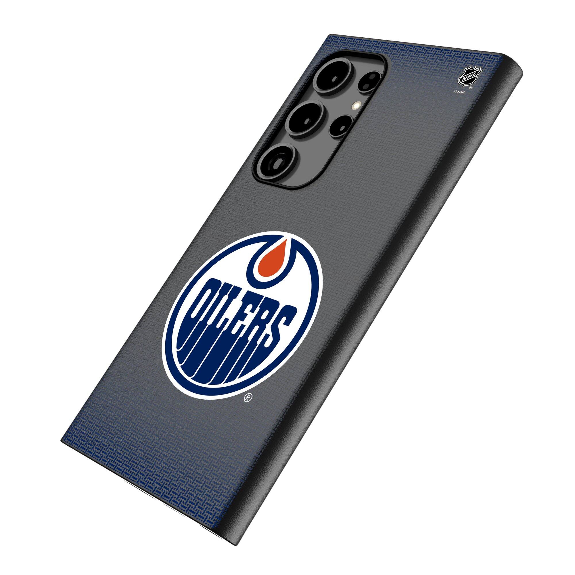 Alt View 1. Keyscaper - Edmonton Oilers Linen Galaxy Magnetic Bump Case - S25 - Black.