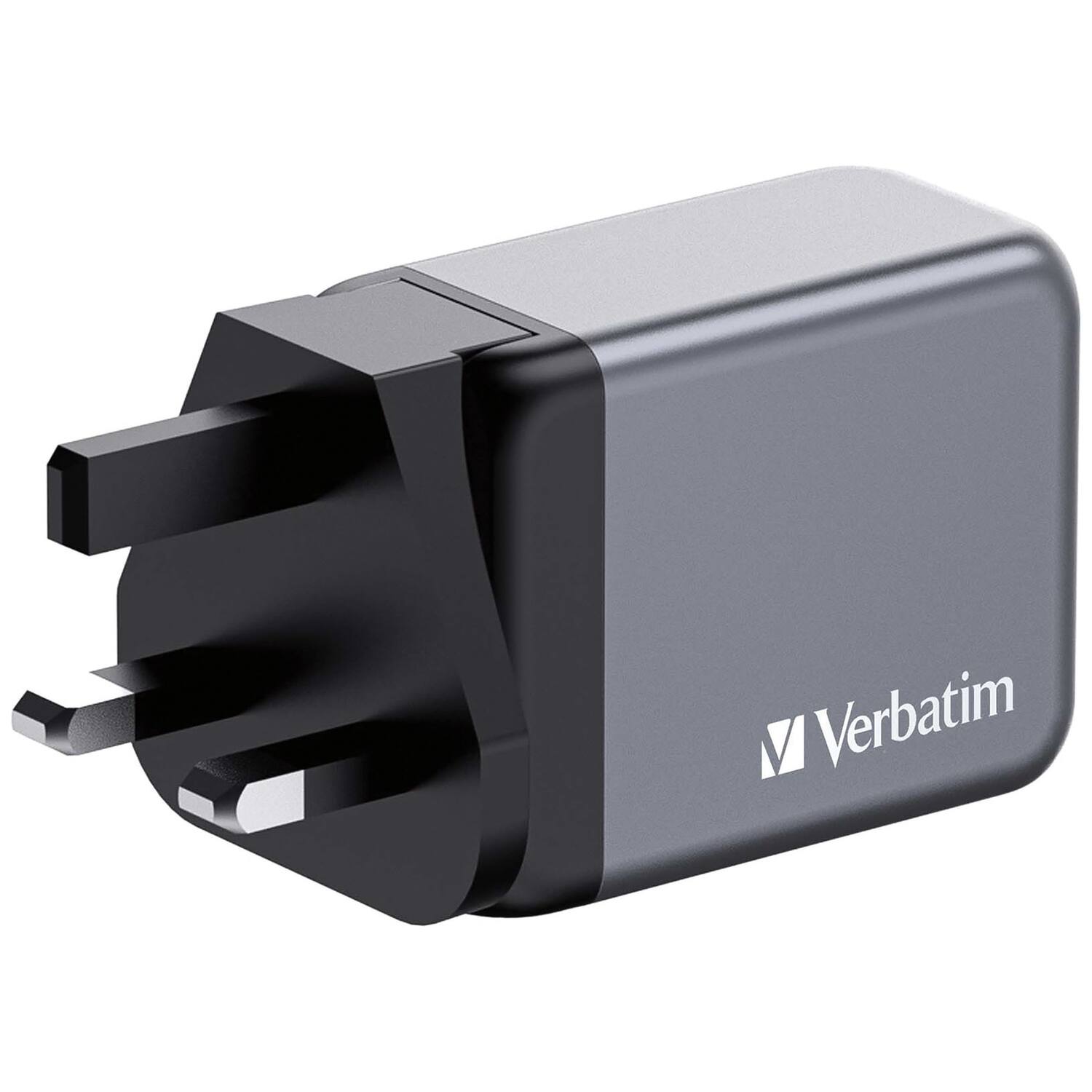 Alt View 9. Verbatim - Verbatim 32201 65 Watts 3-Port GaN Wall Charger - Black/Gray - Black/Gray.