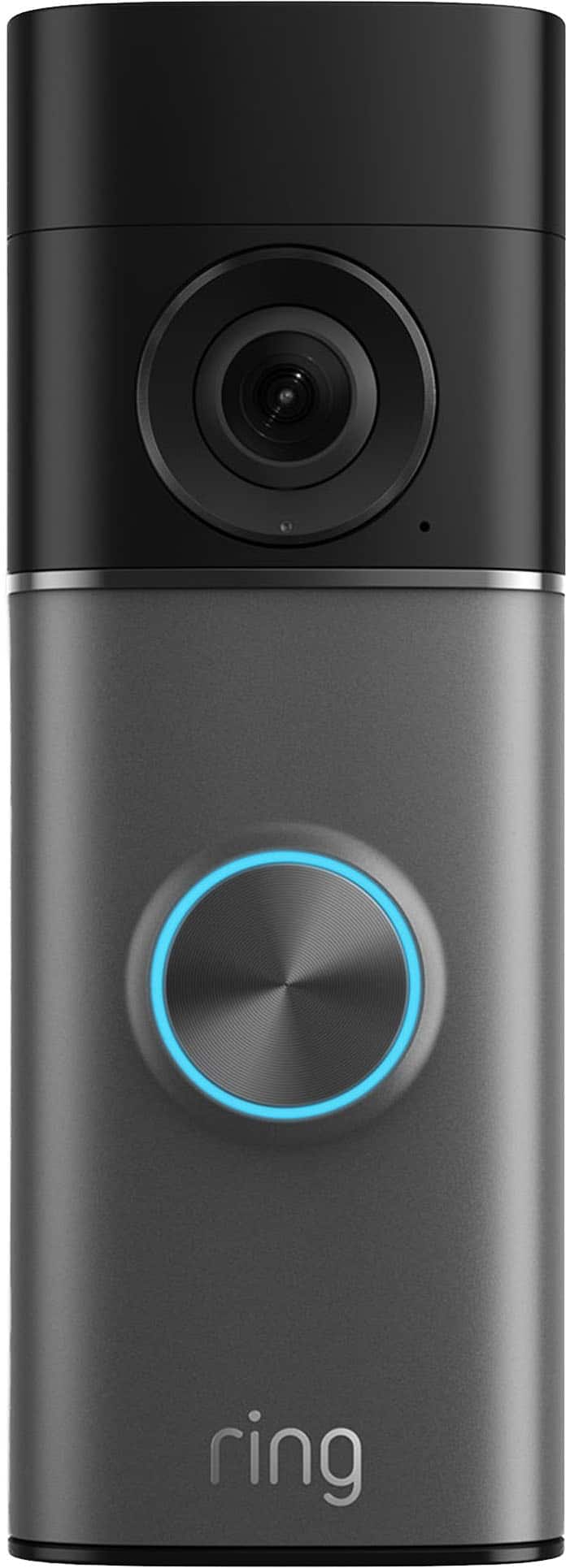 Front. Ring - Battery Doorbell Pro (newest model) Retinal 4K with wide-angle video, up to 10x Zoom, Night Vision, and Ultra Battery Pk - Deep Silver.
