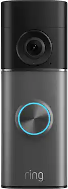 Front. Ring - Battery Doorbell Pro, Retinal 4K with wide-angle video, 10x Zoom, Night Vision, and Quick Release Ultra Battery - Deep Silver.