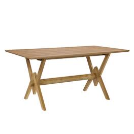 Loheer - 63 inch Farmhouse Dining Table, Wood Rectangular Table Seats Six - Natural