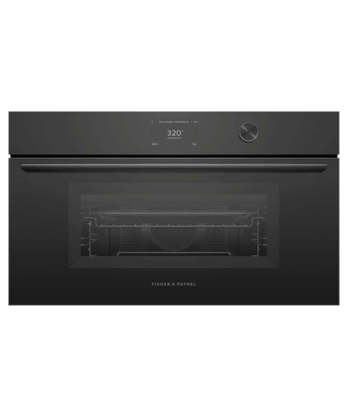 Fisher & Paykel - 30" 1.7 Cu. Ft. Single Convection Speed Oven, 5" Touchscreen w/Dial - Compact - Contemporary (Soft - Black