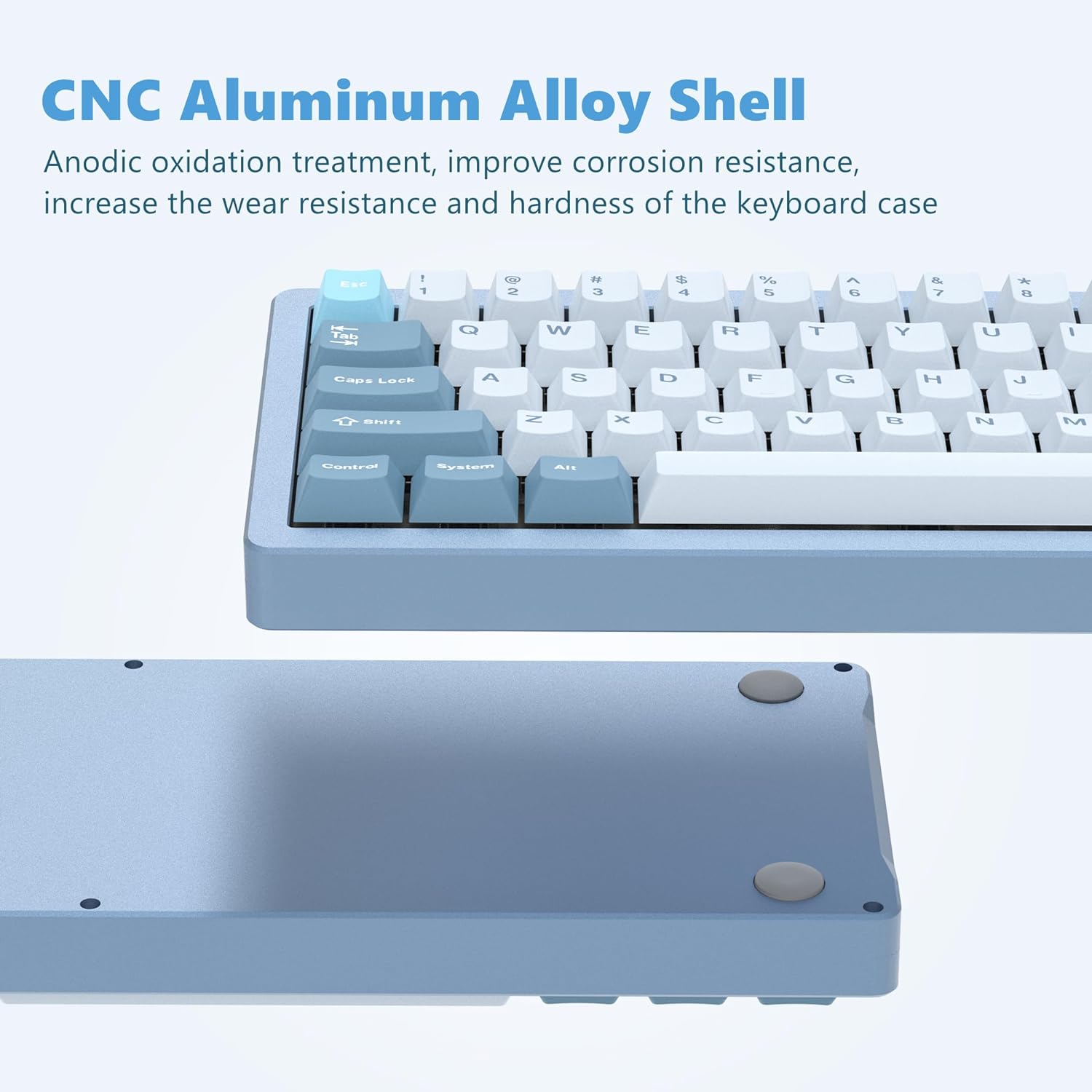 CNC Aluminum Alloy Shell

Anodic oxidation treatment, improve corrosion resistance, increase the wear resistance and hardness of the keyboard case