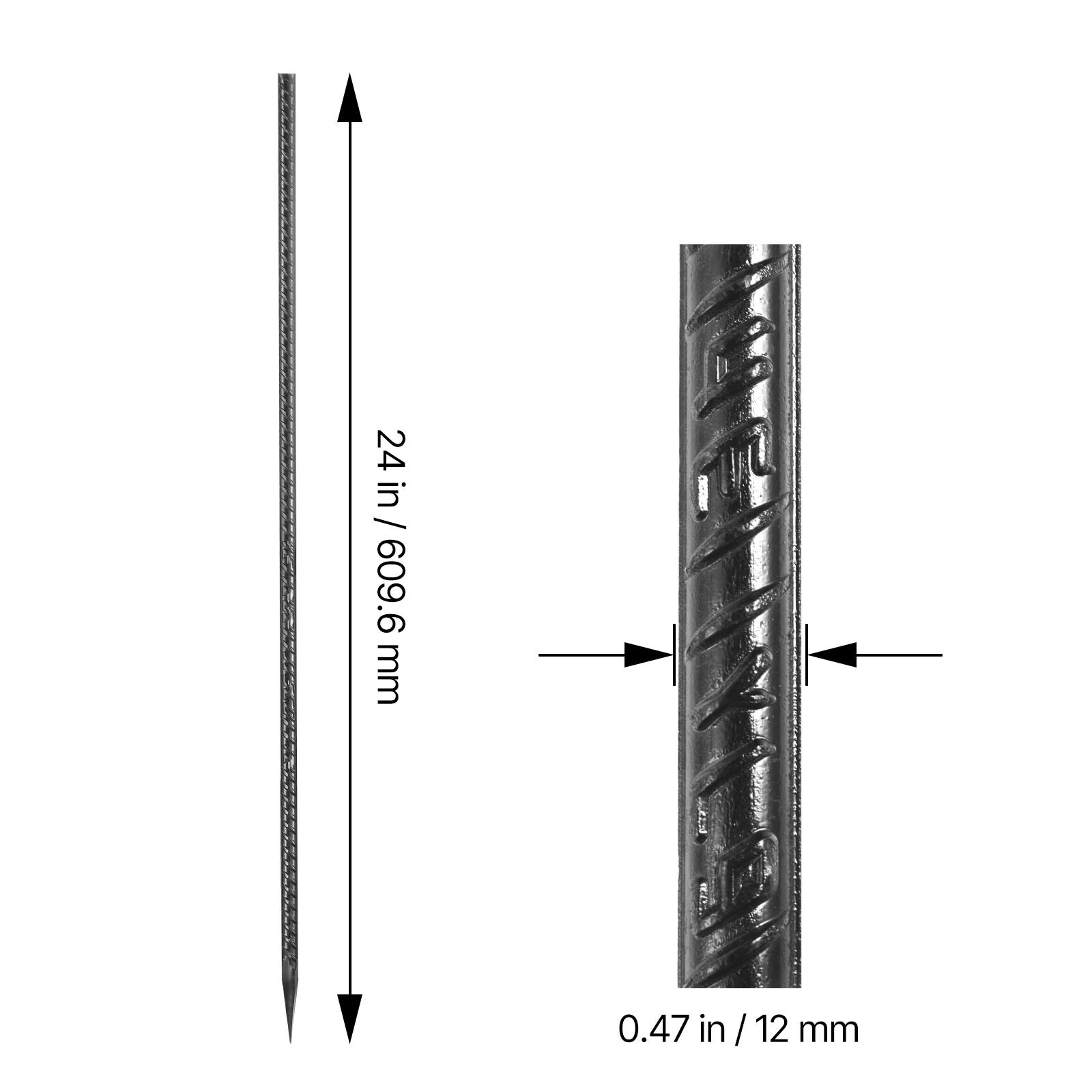 24 in / 609.6 mm  
0.47 in / 12 mm