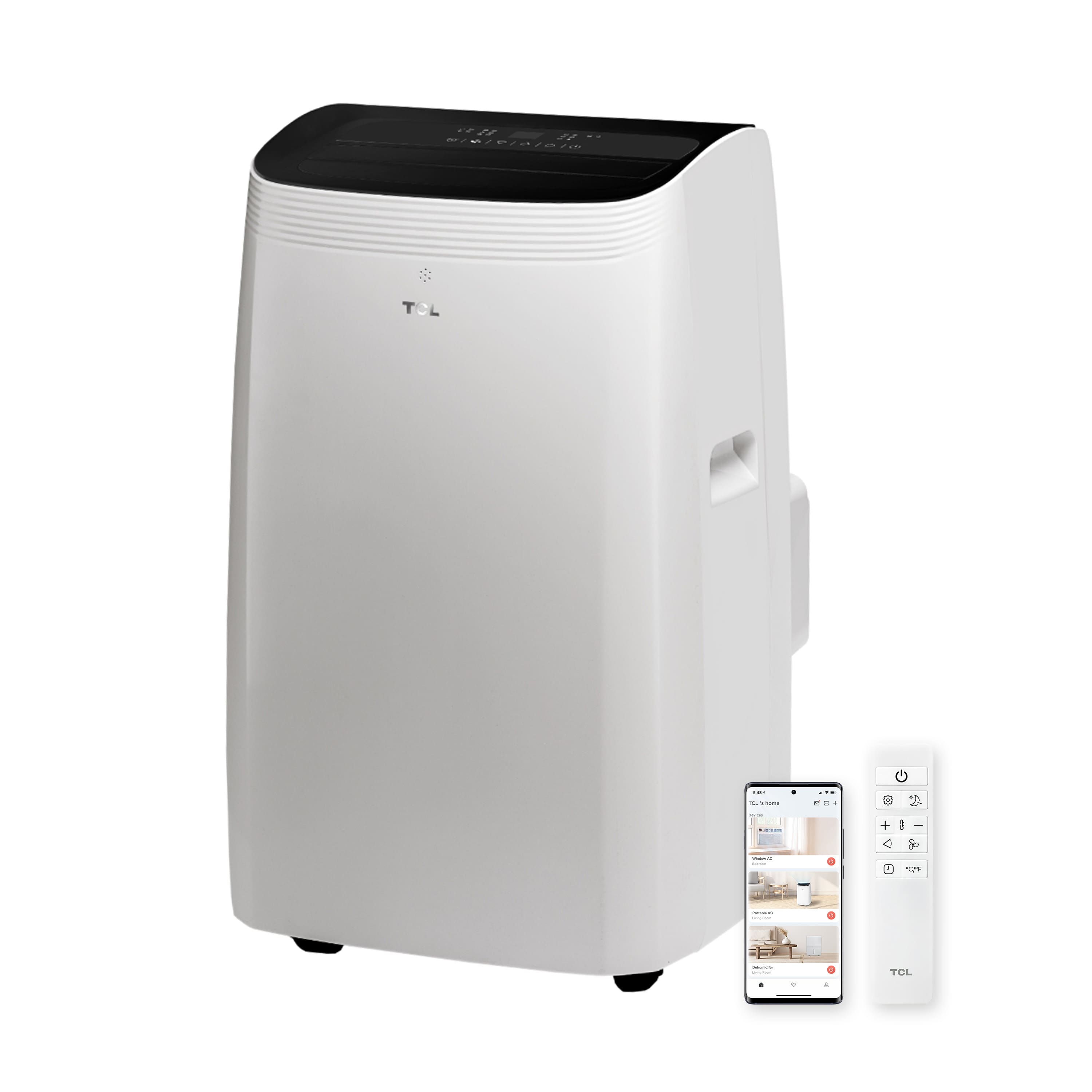 TCL - 450 Sq. Ft. 10,000 BTU Q-Series Ultra-Quiet Dual Hose Inverter Smart Portable Air Conditioner - White