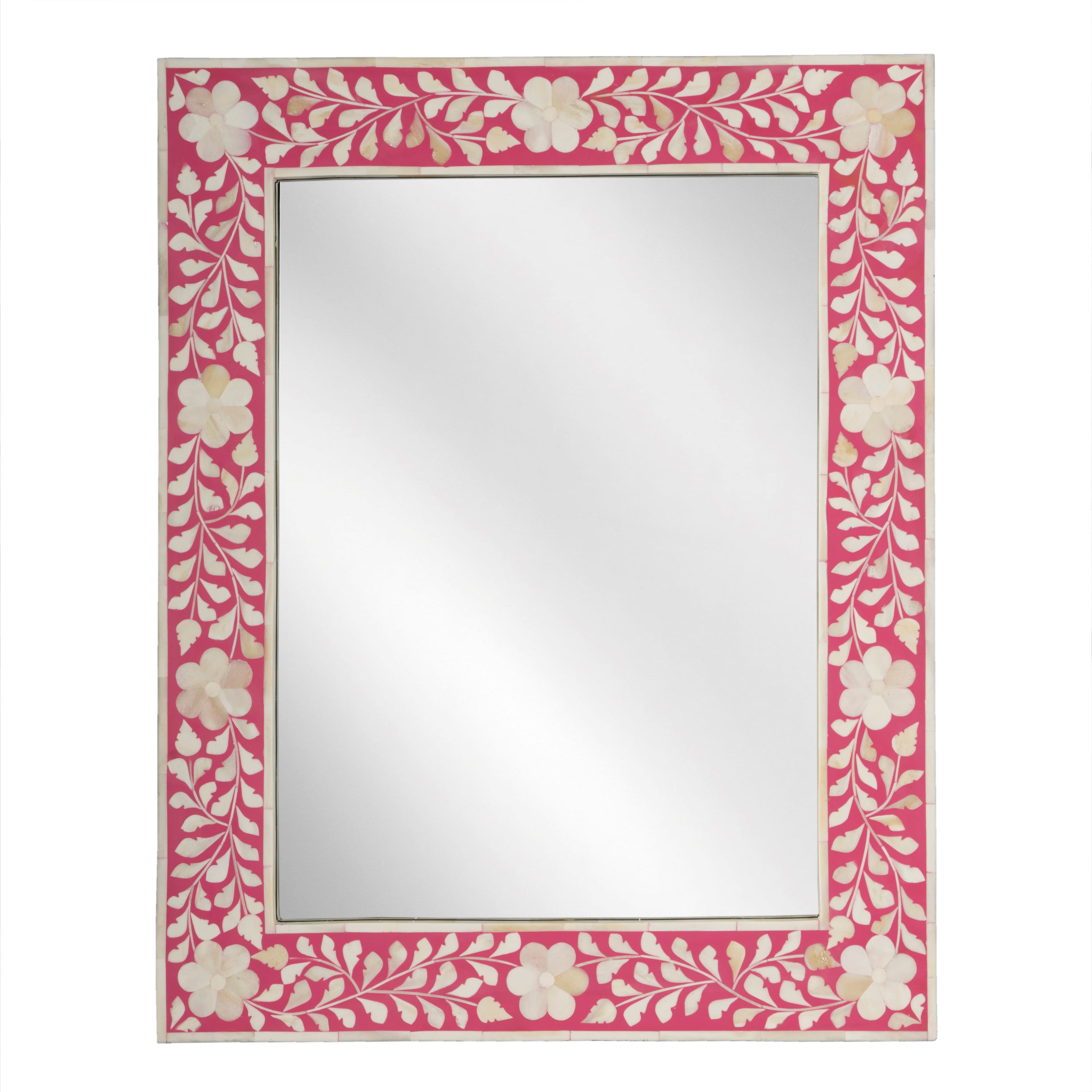 Butler Specialty - Vivienne 24 in. W x 30 in. H Rectangular Bone Inlay Wall Mirror - Pink price history on PriceWatchPro