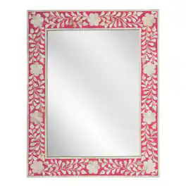 Butler Specialty - Vivienne 24 in. W x 30 in. H Rectangular Bone Inlay Wall Mirror - Pink