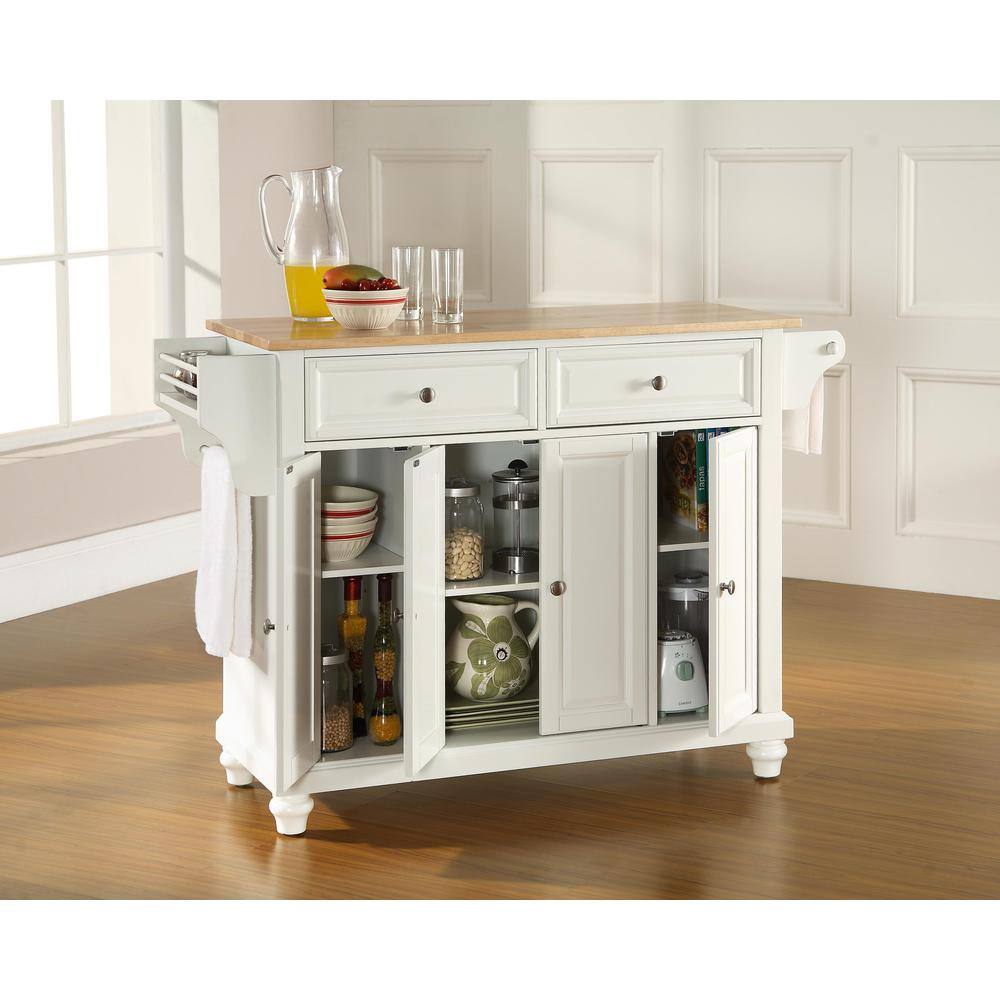 Back. Crosley Furniture - Cambridge Wood Top Full Size Kitchen Island/Cart - White.