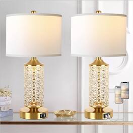 partphoner - Gold Glass Table Lamps Set of 2 - Golden